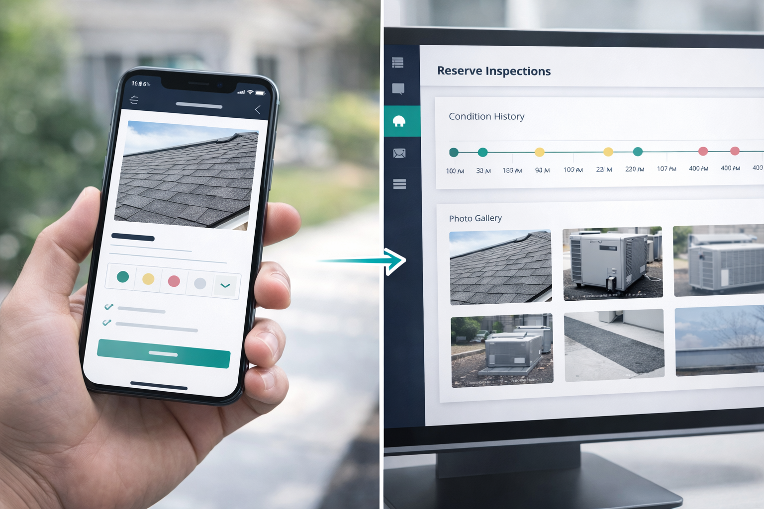 Site inspection tracking with photos and condition history
