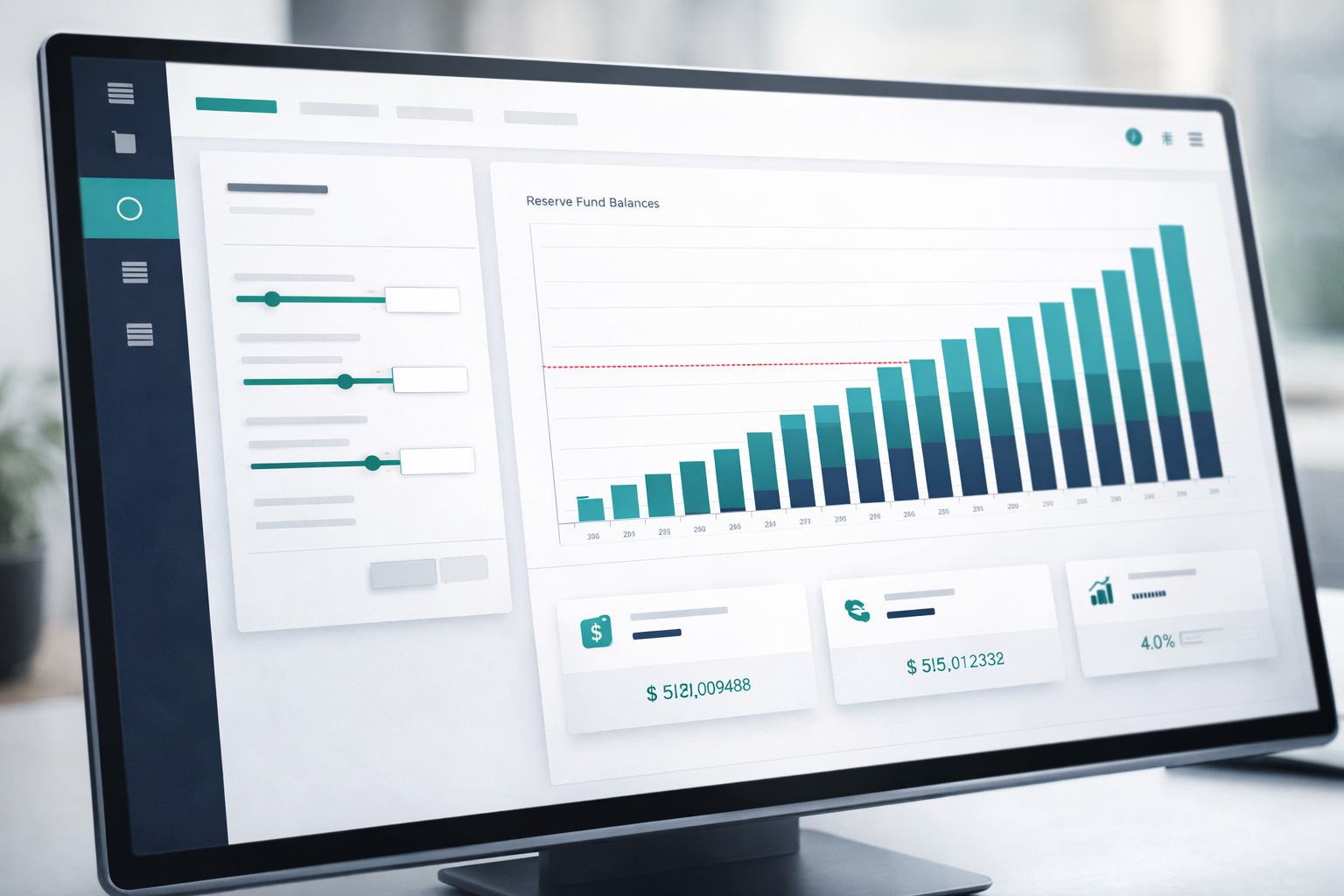 30-year funding projection charts and tables
