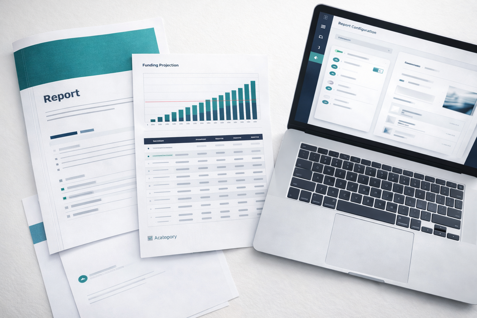 AI-generated PDF reserve study report with charts and tables